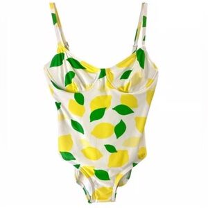 Kate Spade New York Ivory Lemons 🍋 Amalfi Coast One Piece Swimsuit Size M NWT